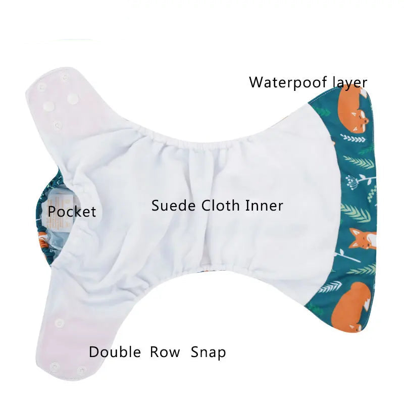 8 Cloth Diapers + 8 Inserts