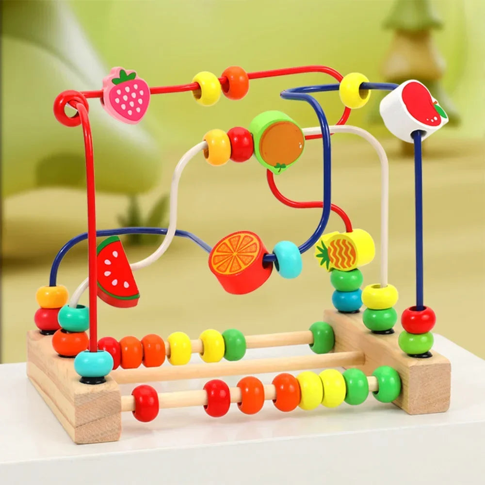 Montessori Wooden Fruit Beads Puzzle