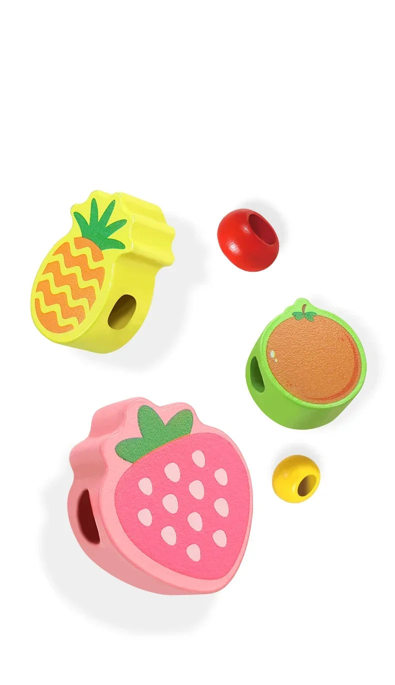 Montessori Wooden Fruit Beads Puzzle
