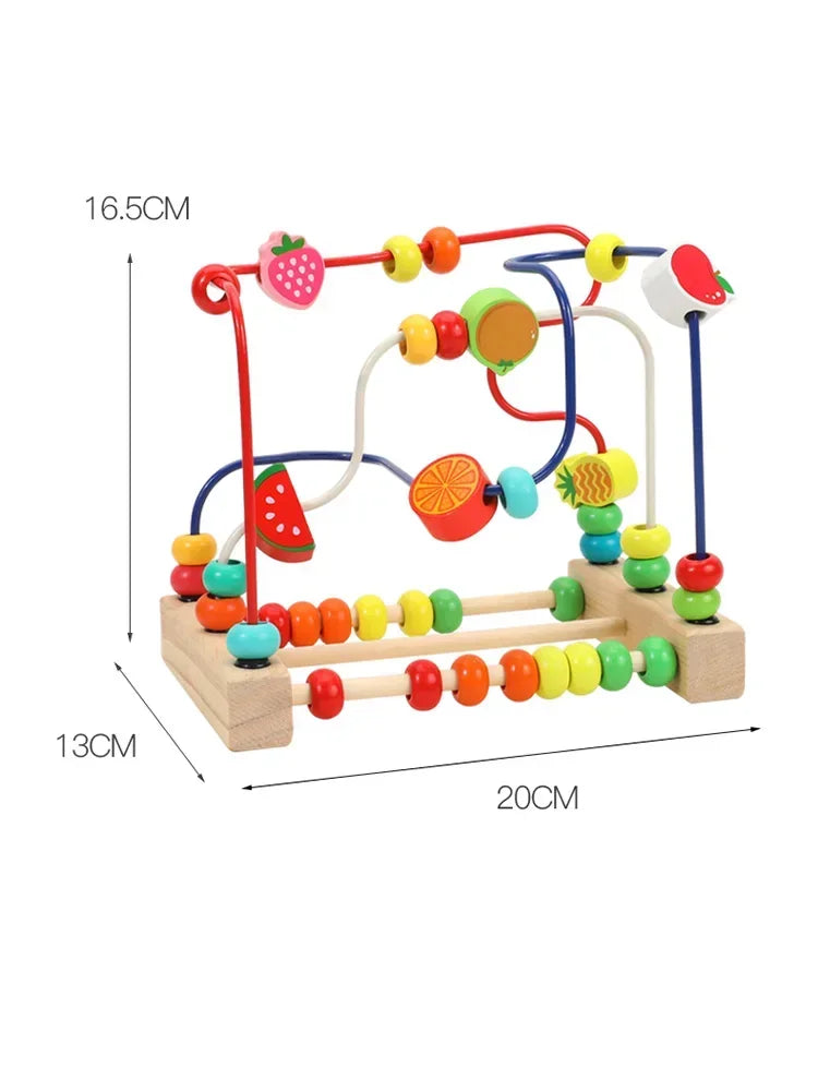 Montessori Wooden Fruit Beads Puzzle
