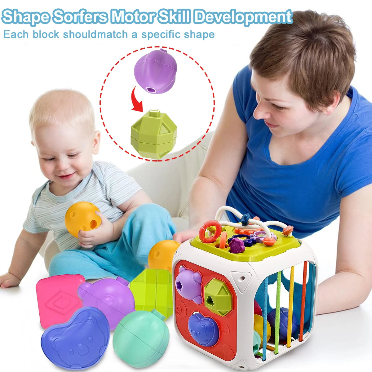 Montessori Baby Toy: Colorful Shape Sorting Game
