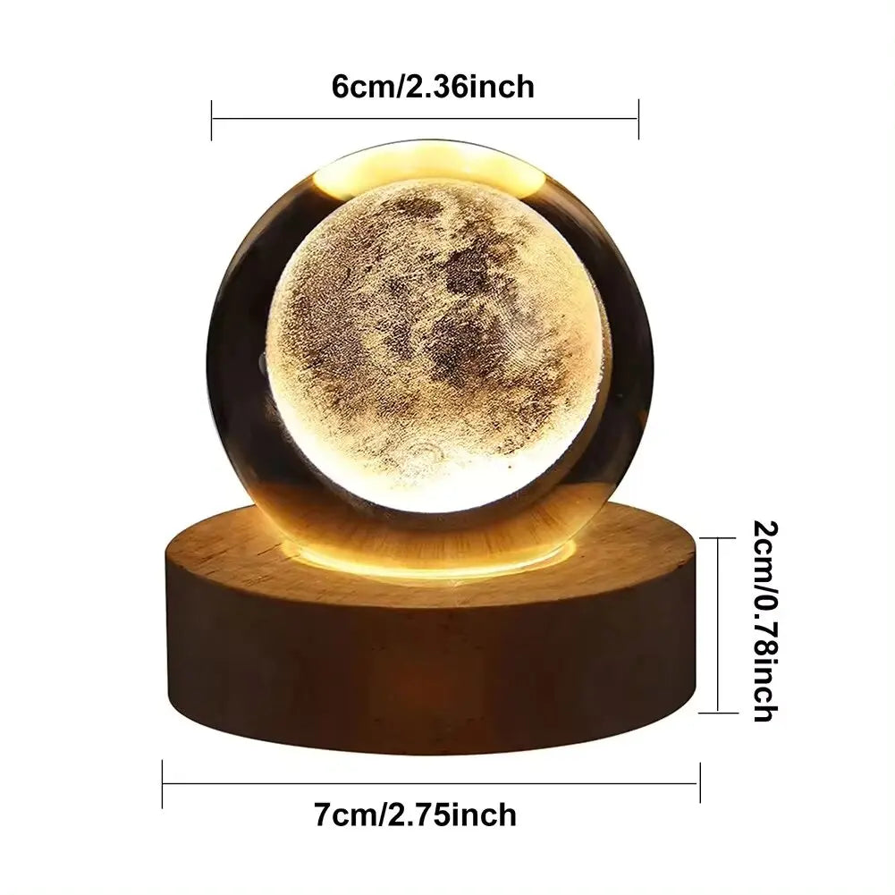 Luz nocturna con forma de bola de cristal LED USB
