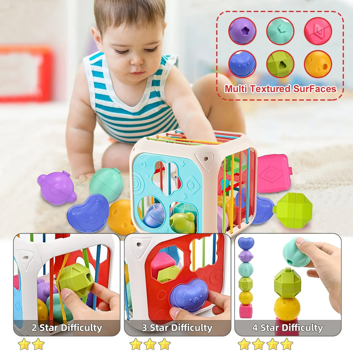 Montessori Baby Toy: Colorful Shape Sorting Game