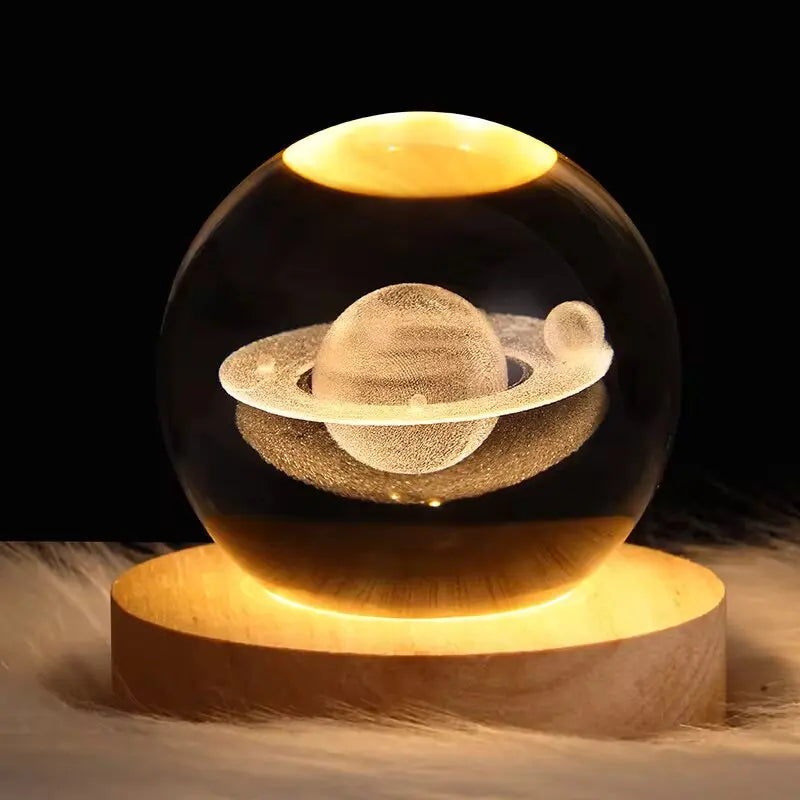 Luz nocturna con forma de bola de cristal LED USB