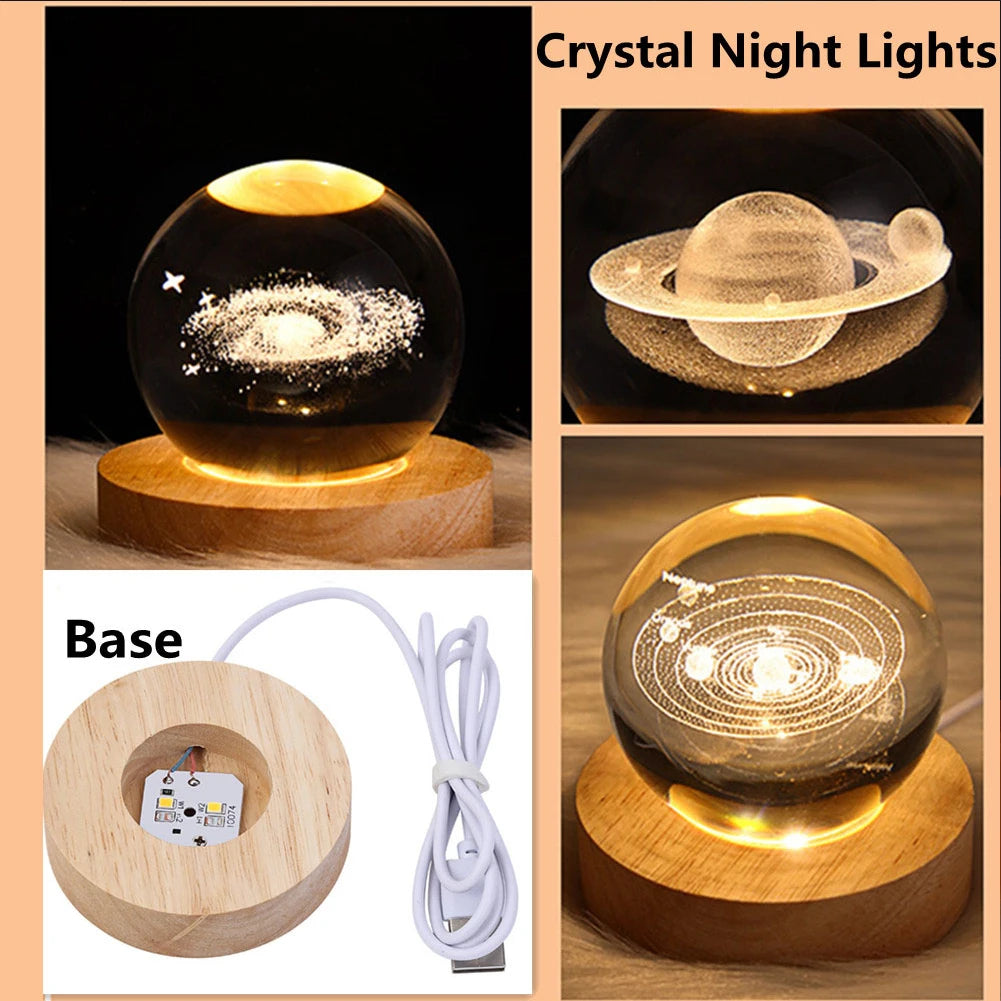 Luz nocturna con forma de bola de cristal LED USB