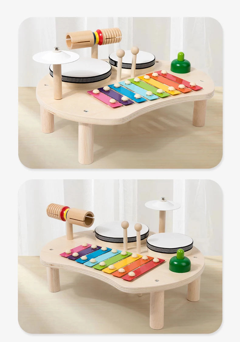 Wooden Kids Drum & Xylophone Set