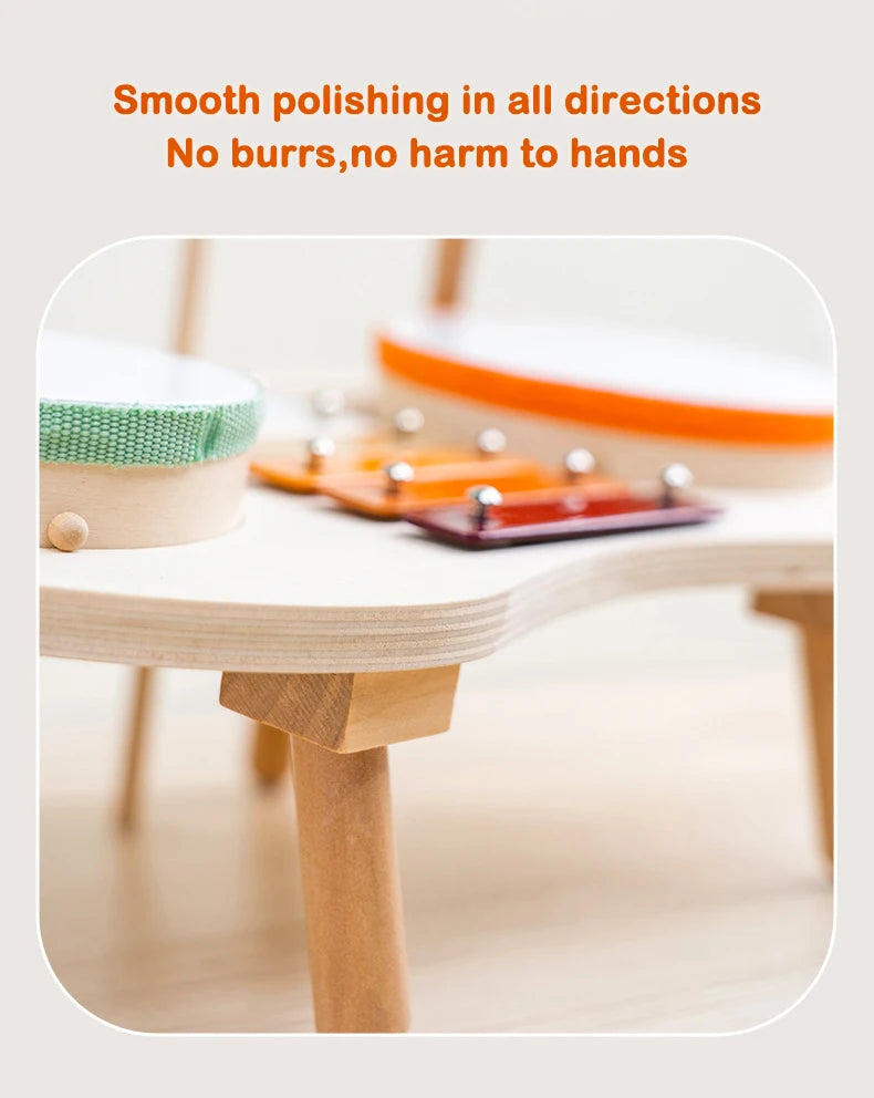 Wooden Kids Drum & Xylophone Set