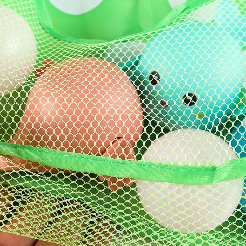 Bonita bolsa de almacenamiento de juguetes de baño con dibujos de animales y ventosas