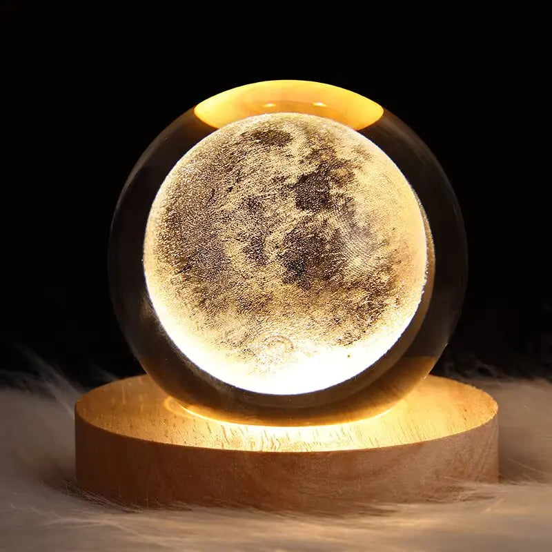 Luz nocturna con forma de bola de cristal LED USB