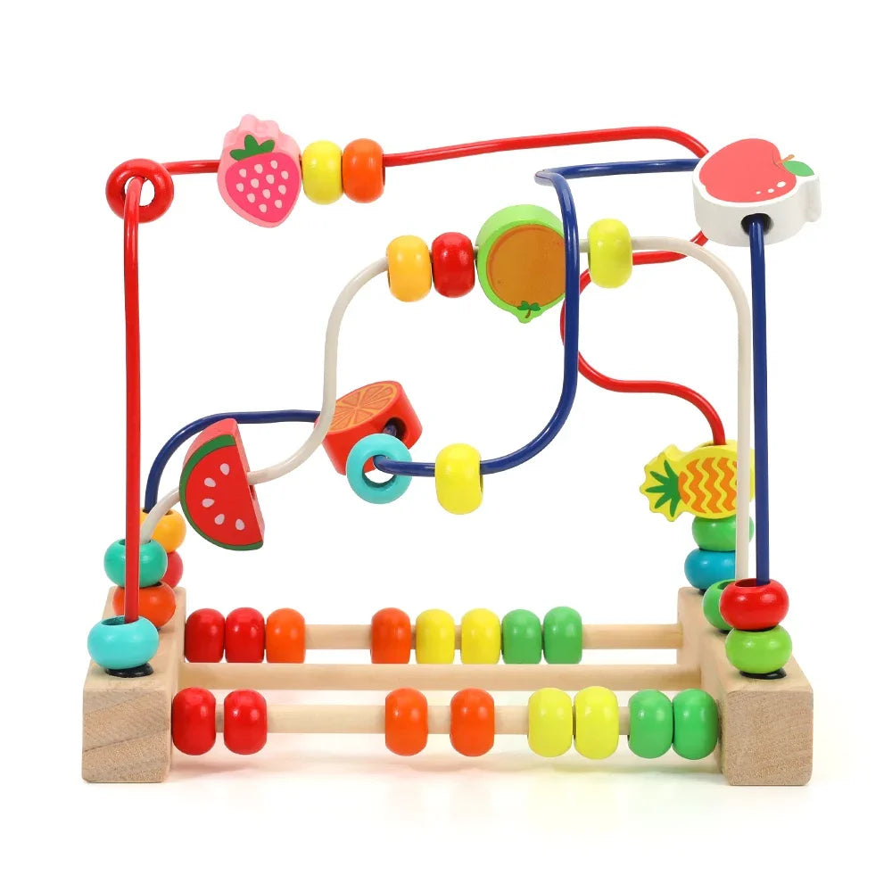 Montessori Wooden Fruit Beads Puzzle