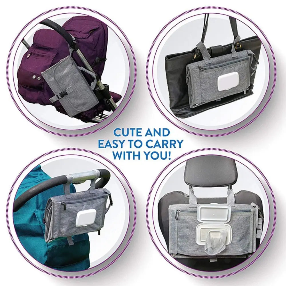 Portable Waterproof Baby Changing Pad with Storage