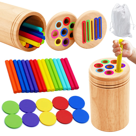 Juguete de madera Montessori para clasificar y sensorial para niños pequeños