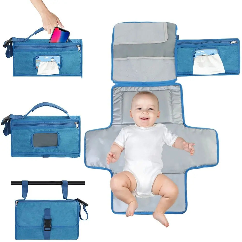 Portable Waterproof Baby Changing Pad with Storage