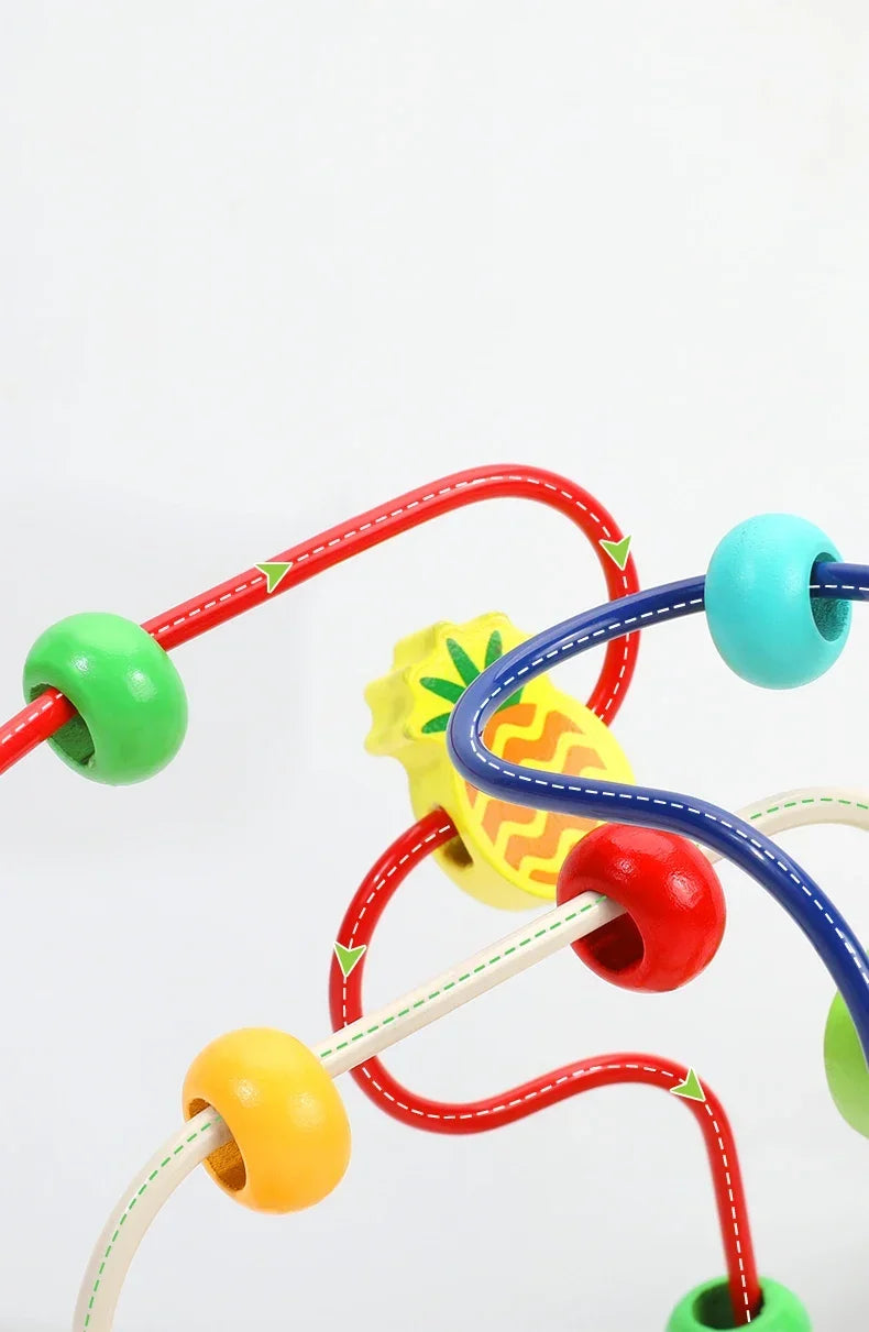 Montessori Wooden Fruit Beads Puzzle