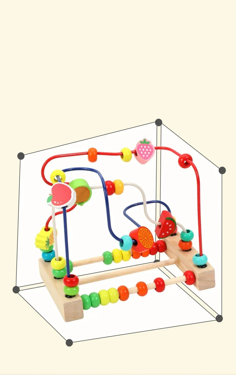 Montessori Wooden Fruit Beads Puzzle