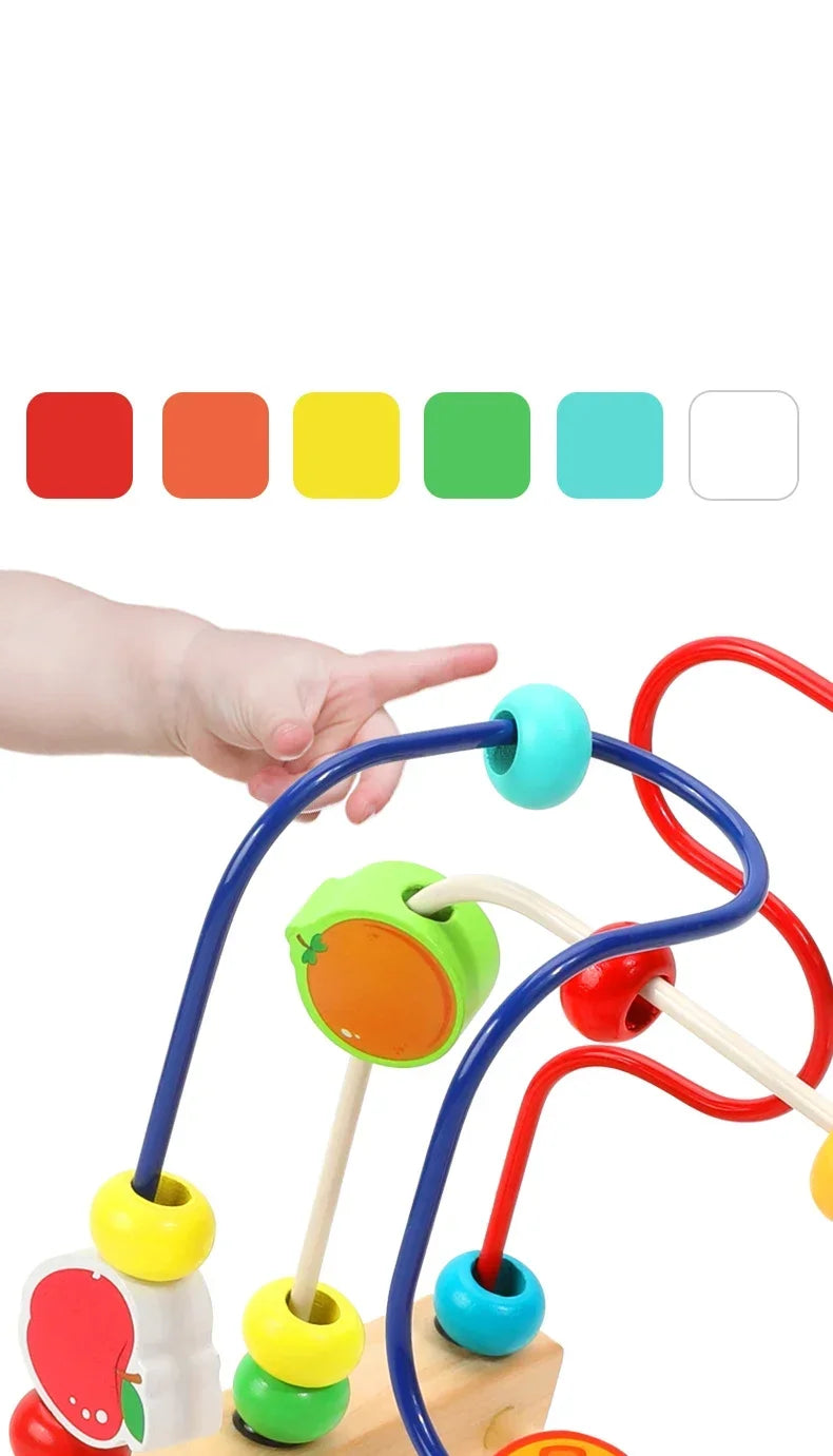 Montessori Wooden Fruit Beads Puzzle