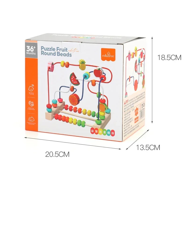 Montessori Wooden Fruit Beads Puzzle