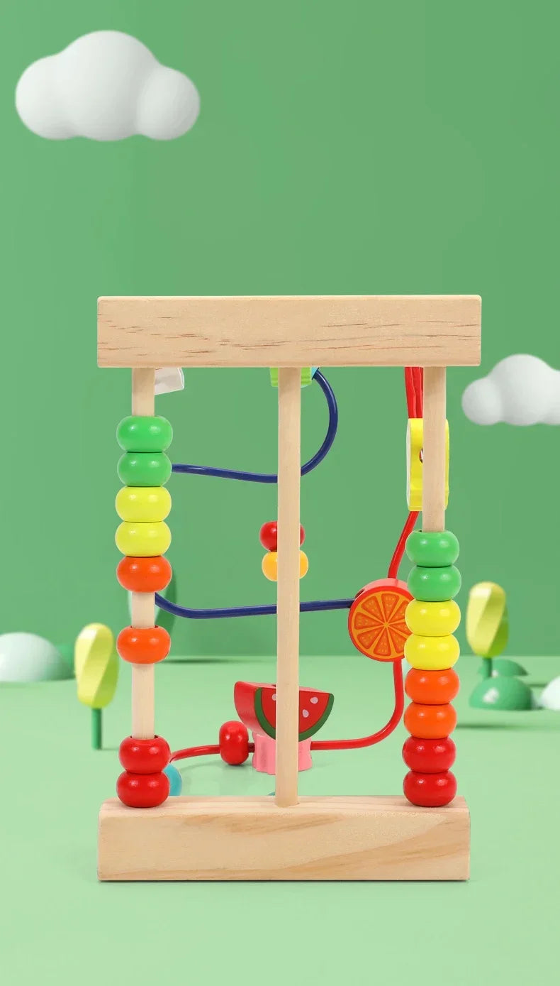 Montessori Wooden Fruit Beads Puzzle