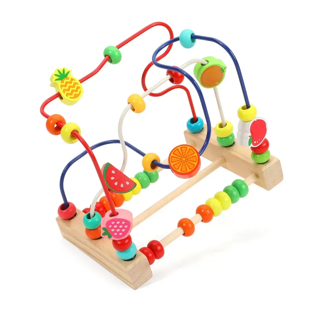 Montessori Wooden Fruit Beads Puzzle