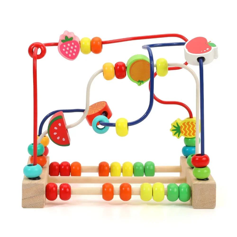 Montessori Wooden Fruit Beads Puzzle