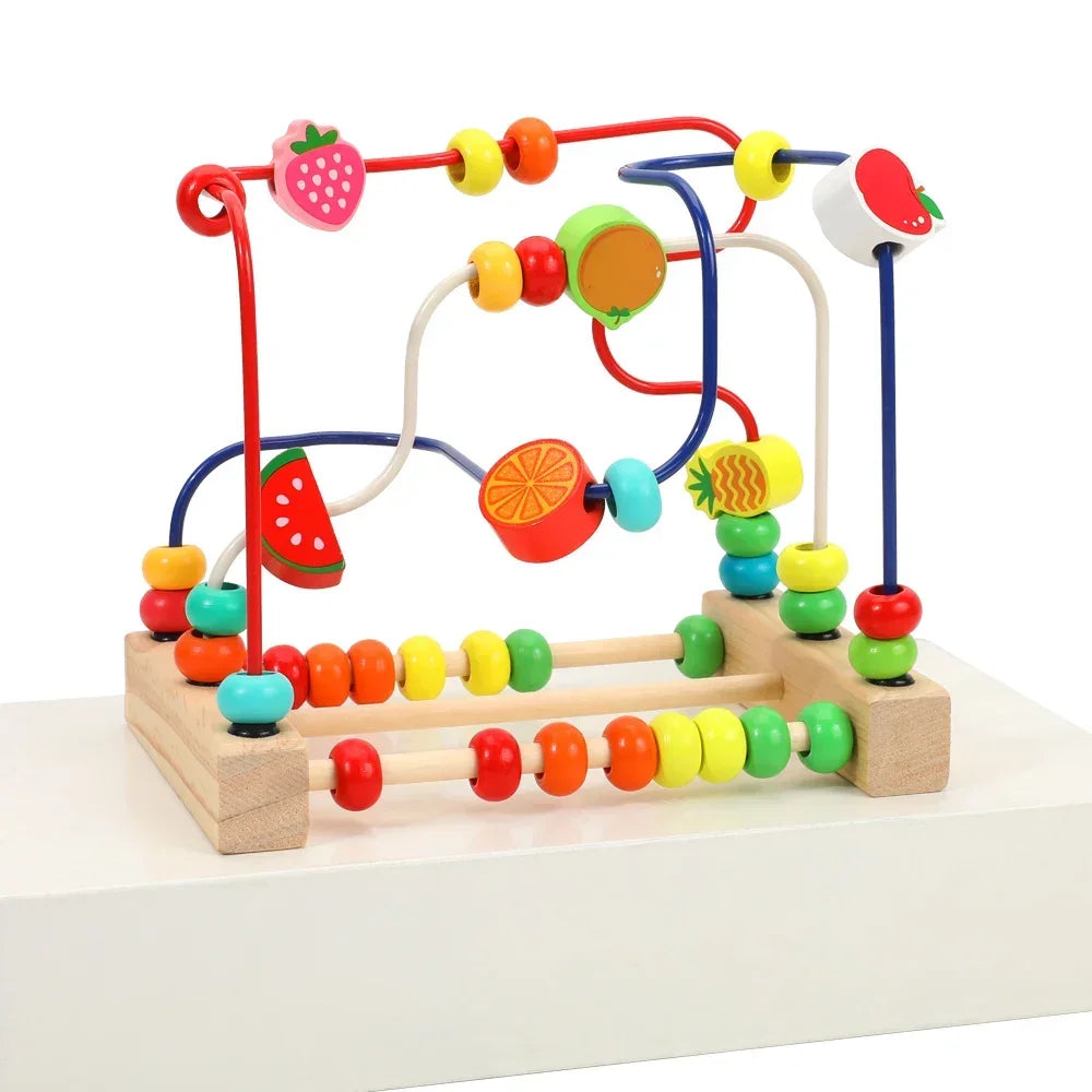 Montessori Wooden Fruit Beads Puzzle