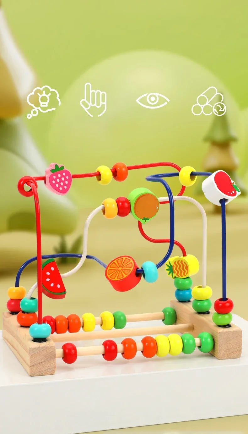Montessori Wooden Fruit Beads Puzzle